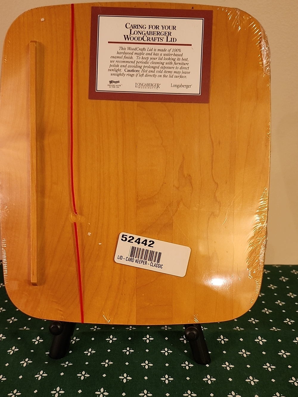 Longaberger Woodcrafts Lid For Card Keeper Basket